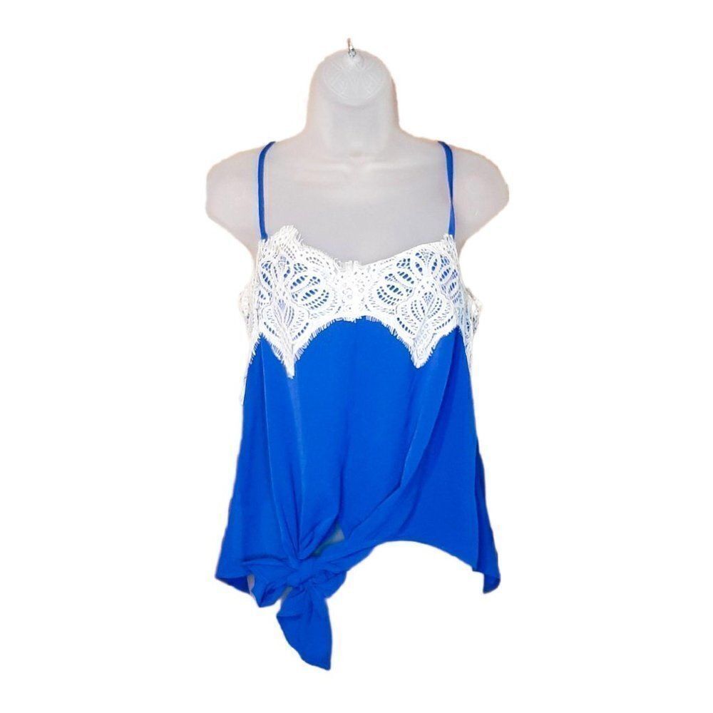 Umgee Tie Front Lace Tank sz S NWT